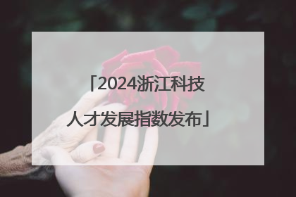 2024浙江科技人才发展指数发布