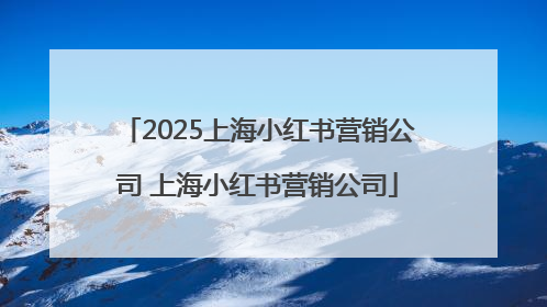 2025上海小红书营销公司 上海小红书营销公司