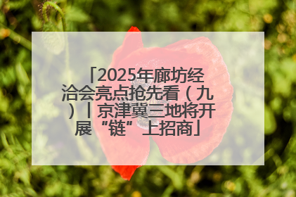 2025年廊坊经洽会亮点抢先看（九）丨京津冀三地将开展“链”上招商