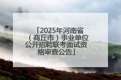 2025年河南省（商丘市）事业单位公开招聘联考面试资格审查公告