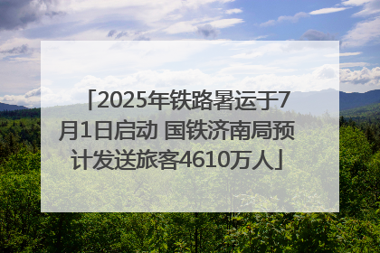 2025年铁路暑运于7月1日启动 国铁济南局预计发送旅客4610万人