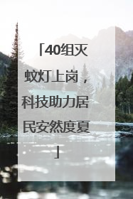 40组灭蚊灯上岗，科技助力居民安然度夏