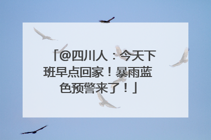 @四川人：今天下班早点回家！暴雨蓝色预警来了！